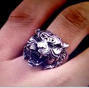 创意自然饰品 霸气老虎头造型戒指 男士个性复古时尚指环