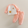 男女宝宝套装冬季婴儿夹棉保暖分体两件套加绒棉衣服棉裤棉服