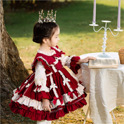 女童秋冬西班牙洛丽塔lolita公主，连衣裙周岁生日礼服婴儿蓬蓬裙