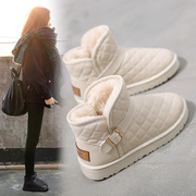 雪地靴女2023年冬季洋气时尚棉鞋加绒加厚防水短