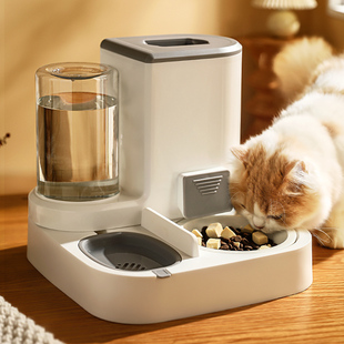 猫咪自动喂食器饮水机一体猫碗猫盆食盆宠物饭碗饭盆猫粮投食机