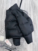 2023冬季白鸭绒(白鸭绒，)黑色羽绒服女小个子，短款休闲面包服保暖外套潮