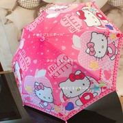 日本HelloKitty儿童雨伞女童凯蒂猫防紫外线防夹手黑胶伞学生