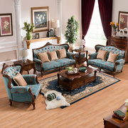 美式全实木布艺沙发，组合客厅小户型双三人位家具套装欧式约别墅