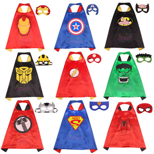 五一节披风儿童披风cosplay演出服装，超人蜘蛛侠队长披风披肩斗篷