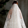 头纱新娘结婚韩式长款大拖尾头纱超仙森系网红拍照道具主婚纱头饰
