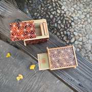 日本寄木细工2寸秘密箱机关盒子随身沉香收纳实木口袋密码储物盒