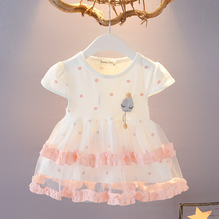 女宝宝0-1-2-3岁连衣裙，女童夏装公主纱裙婴儿韩版卡通，裙子棉