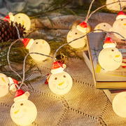 圣诞节装饰品闪灯串灯门店气氛装扮圣诞雪人发光灯饰，场景布置