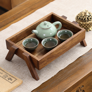 异丽木质干泡台小茶盘，家用中式茶杯茶托盘，茶室茶具茶台实木托盘