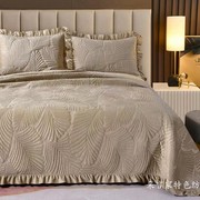 冬季韩式加绒牛奶绒，床盖三件套2023一面绒，一面纯棉床单绒毯垫