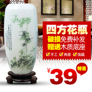 景德镇陶瓷器青花瓷仿古中式家居客厅简约大干花瓶插花装饰品摆件