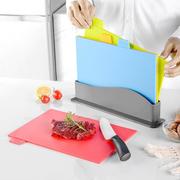 加厚方形PP塑料分类菜板套装 4色生熟分类塑料菜板切菜板砧板