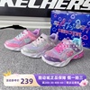 skechers斯凯奇童鞋，秋季女童魔术贴闪灯鞋炫彩运动鞋302313l