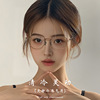 超轻6克纯钛复古镜框，女生小圆框，眼镜架近视眼镜高度全框韩系时尚