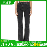 moschino女裤时尚，潮流女牛仔裤阔腿休闲裤，黑色03263238