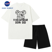 NASA WASSUP 2024夏季短袖休闲运动冰感套装高品质简约时尚百搭潮
