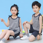 儿童篮球服运动速干套装，夏季薄男童女童，网眼背心学生足球健身跑步