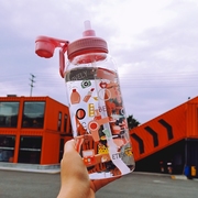 大容量吸管水杯少女心玻璃杯学生可爱带刻度韩版潮流创意网红杯子