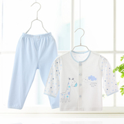 婴儿夏季竹纤维睡衣套装宝宝薄款空调服分体儿童长袖长裤内衣开衫