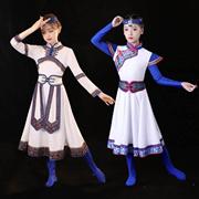 儿童蒙古服舞蹈演出服女童蒙古大摆裙舞蹈服蒙古服装女少数民族服