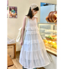 小雨良品日系海边度假白色，法式吊带裙蕾丝，连衣裙夏季女小个子裙子