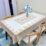 pvc塑料烫金长方形桌布，欧式印花防水防油免洗隔热餐桌垫茶几桌布