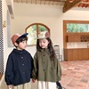 韩版童装男女儿童中性复古蝙蝠，袖外套春秋，宝宝童连帽短款风衣