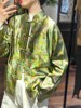 一线大牌撤回女装新中式茶服衬衫，重工提花绿色，外套氛围感轻奢