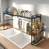 厨房水槽沥水架碗架单双槽洗碗池水池台桌面上方碗碟架双层置物架