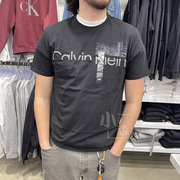 ckcalvinklein男士夏季舒适透气日常休闲字母，圆领短袖t恤衫