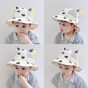 宝宝帽子春秋款防晒帽，婴儿帽夏季渔夫帽，男童女童儿童可爱盆帽奶牛