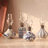 复古老货陶瓷煤油灯，釉下彩手绘花瓶摆件，色彩雅致脱俗中式软装饰品