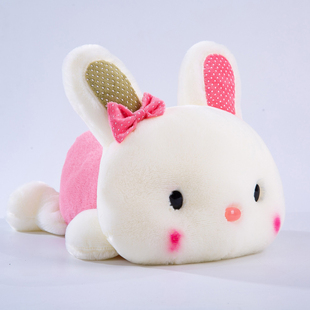 小白兔子公仔毛绒玩具娃娃超萌可爱床上安抚陪睡摆件，儿童玩偶女孩