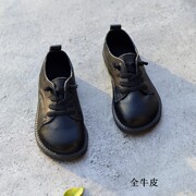 花童男童皮鞋春秋款男孩2024男宝宝儿童小皮鞋黑色鞋子春季