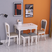 小户型餐桌椅组合简约现代钢化玻璃伸缩餐桌，台4人折叠饭桌子家用