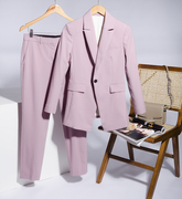 锦衣家GOOD WOOL意呆利羊毛面料彩色系列西装套装 粉紫