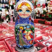 俄罗斯风情套娃5层故事椴木生日礼物创意可爱益智儿童玩具
