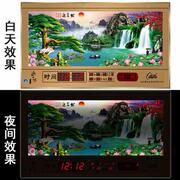 2021客厅家用超薄数码万年历电子挂钟LED夜光简约风景画