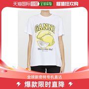 香港直邮潮奢ganni甘尼女士，柠檬黄t恤