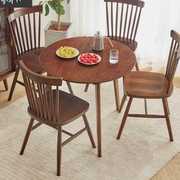实木餐桌现代简约圆餐桌家用餐桌椅组合小户型吃饭桌子洽谈桌圆桌