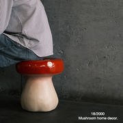 宇宙商店红色蘑菇换鞋凳茶几玻璃纤维