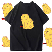 猫图案短袖 潮流橘猫男潮卡通韩版夏装男士体恤半袖定制纯棉T恤衫