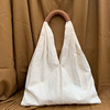 法式简约帆布包一片式褶皱，包大容量单肩托特包手工(包手工)棉布袋佛系文艺