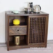 北方老榆木茶水柜餐边柜子客厅茶水台茶叶，柜一体茶边柜实木置物柜