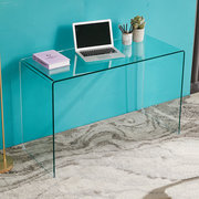 办公书桌简约现代玻璃，化妆桌极简网红梳妆台小型日式家用电脑桌子