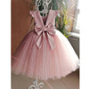 儿童礼服裙粉色花童演出蓬蓬裙，钢琴主持表演服可爱女童晚礼服新