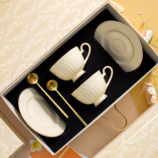 咖啡杯碟套装陶瓷情侣马克杯高档精致杯子伴手礼乔迁结婚礼物礼盒