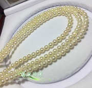 天然淡金色海水珍珠项链 中国北海南珠淡金黄色颈链