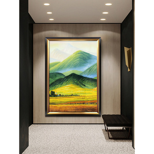 巨人山油画靠山客厅现代玄关过道高山风景壁画欧式招财寓意装饰画